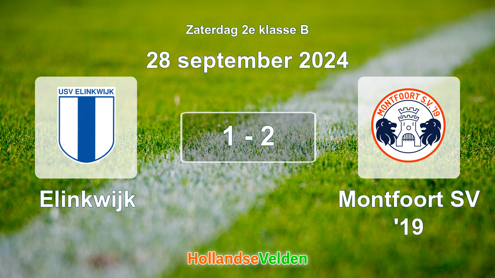 Gespeelde wedstrijd: Elinkwijk - Montfoort SV '19 1 - 2 (28 september 2024)