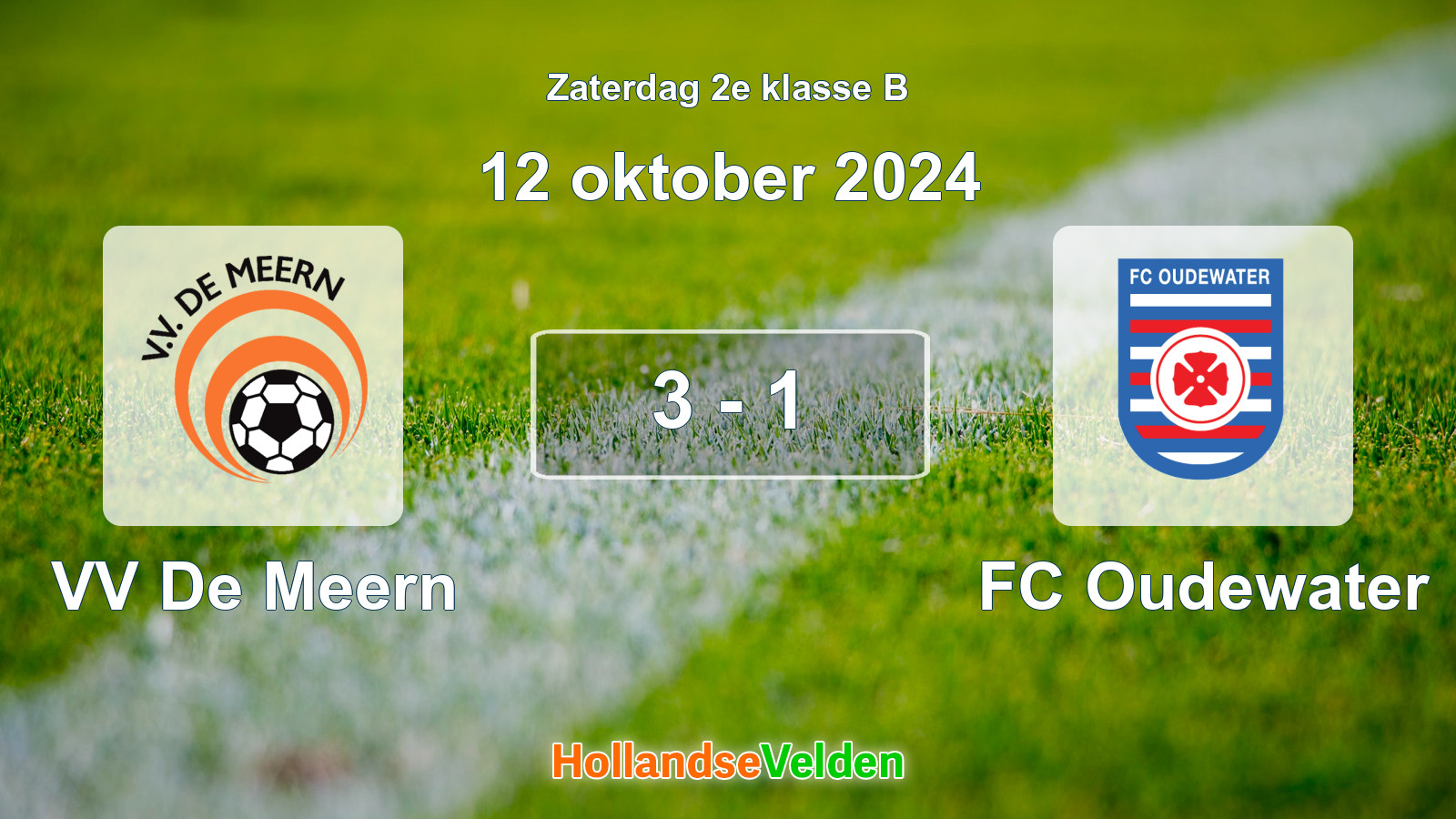 Gespeelde wedstrijd: VV De Meern - FC Oudewater 3 - 1 (12 oktober 2024)
