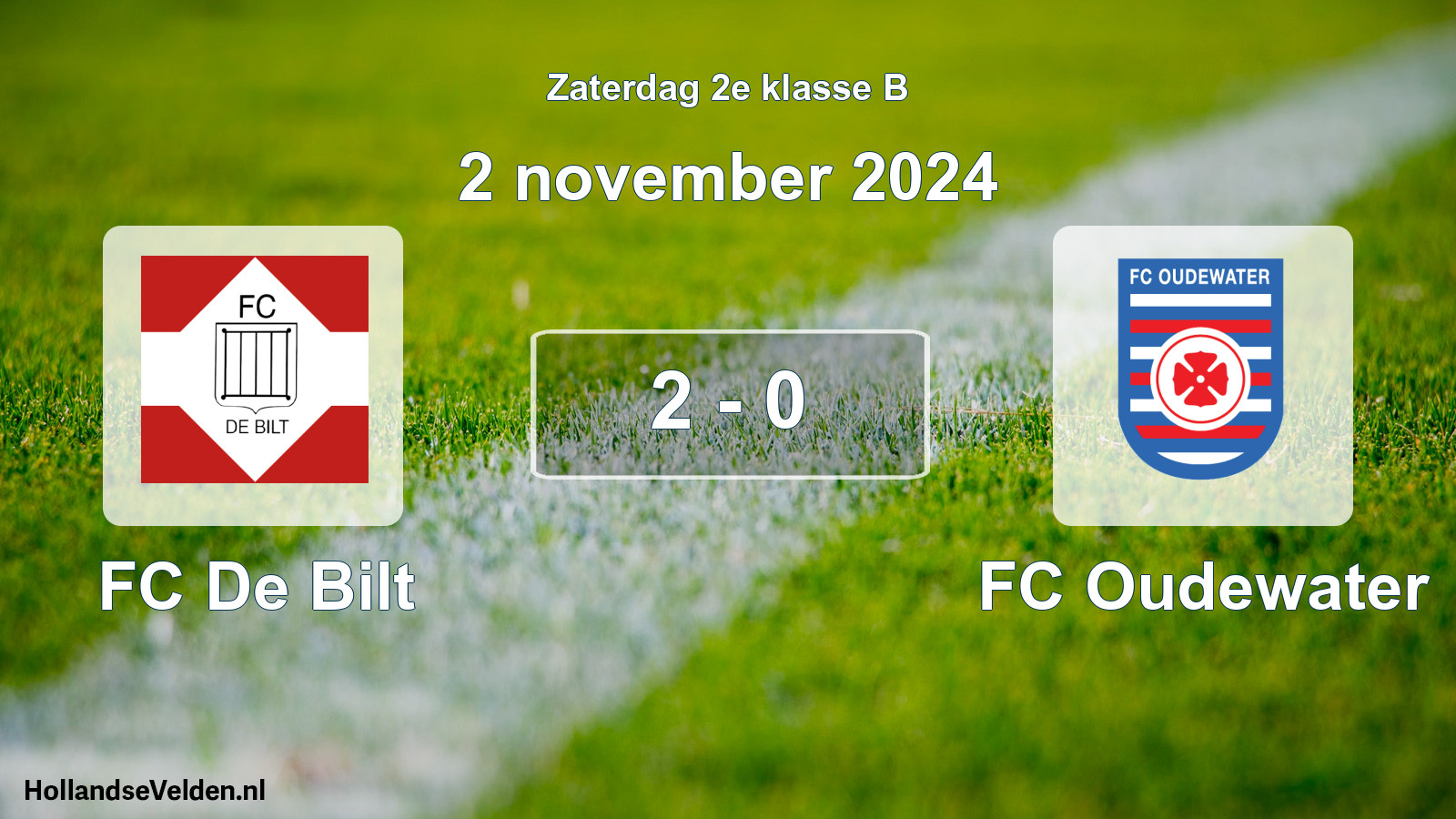 Gespeelde wedstrijd: FC De Bilt - FC Oudewater 2 - 0 (2 november 2024)