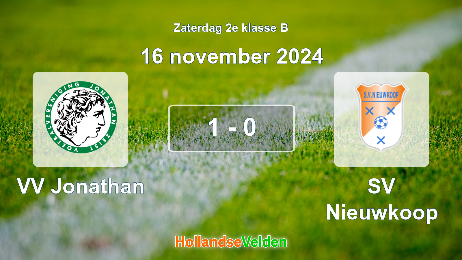 Gespeelde wedstrijd: VV Jonathan - SV Nieuwkoop 1 - 0 (16 november 2024)