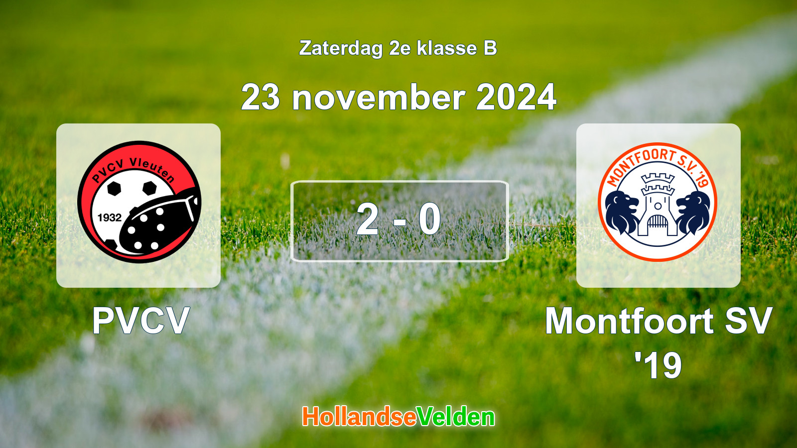 Gespeelde wedstrijd: PVCV - Montfoort SV '19 2 - 0 (23 november 2024)