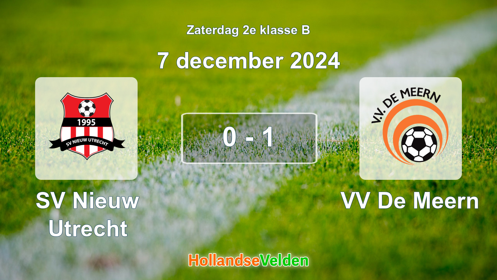 Gespeelde wedstrijd: SV Nieuw Utrecht - VV De Meern 0 - 1 (7 december 2024)