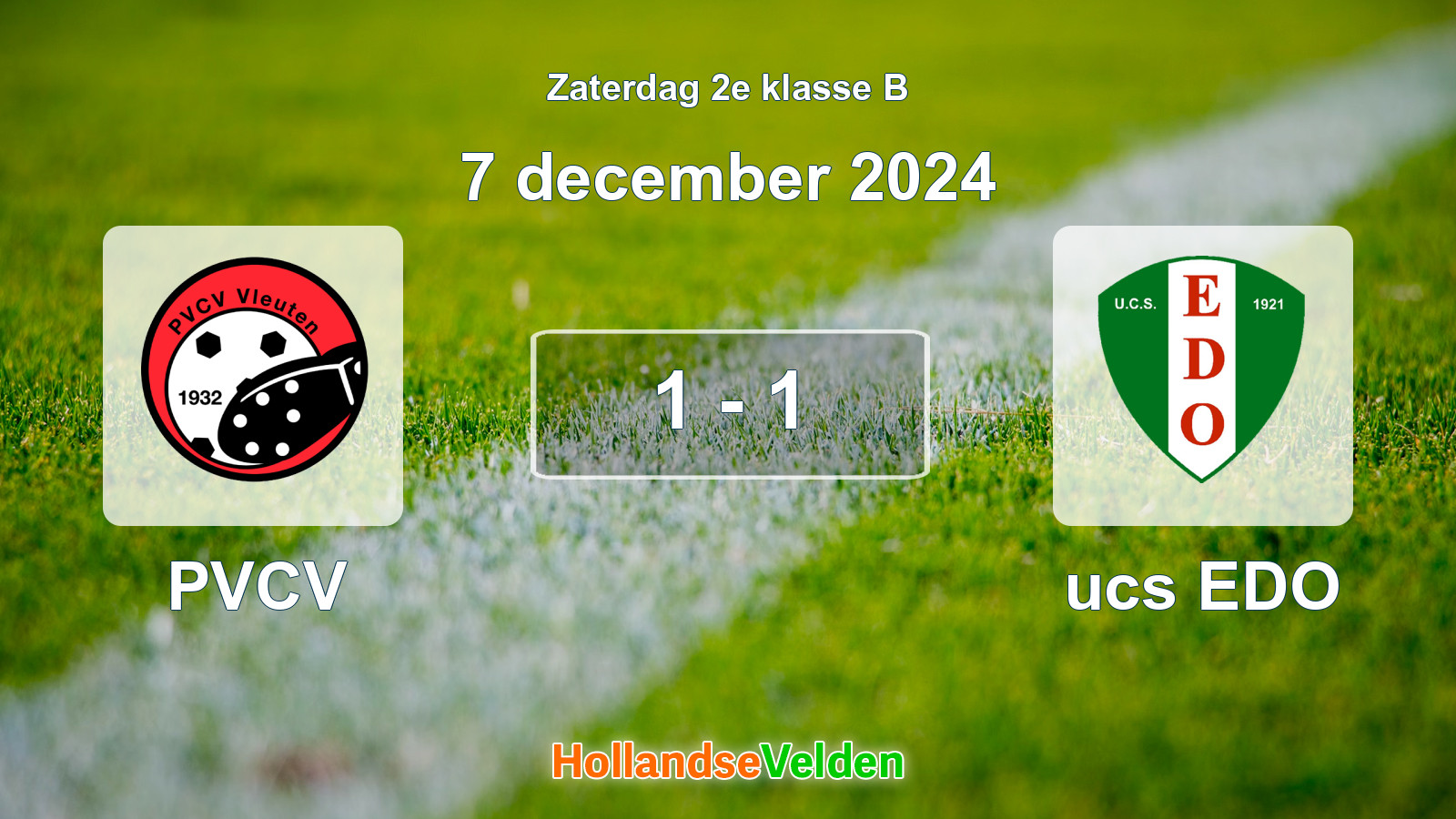 Gespeelde wedstrijd: PVCV - ucs EDO 1 - 1 (7 december 2024)