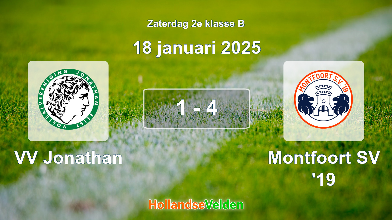 Gespeelde wedstrijd: VV Jonathan - Montfoort SV '19 1 - 4 (18 januari 2025)