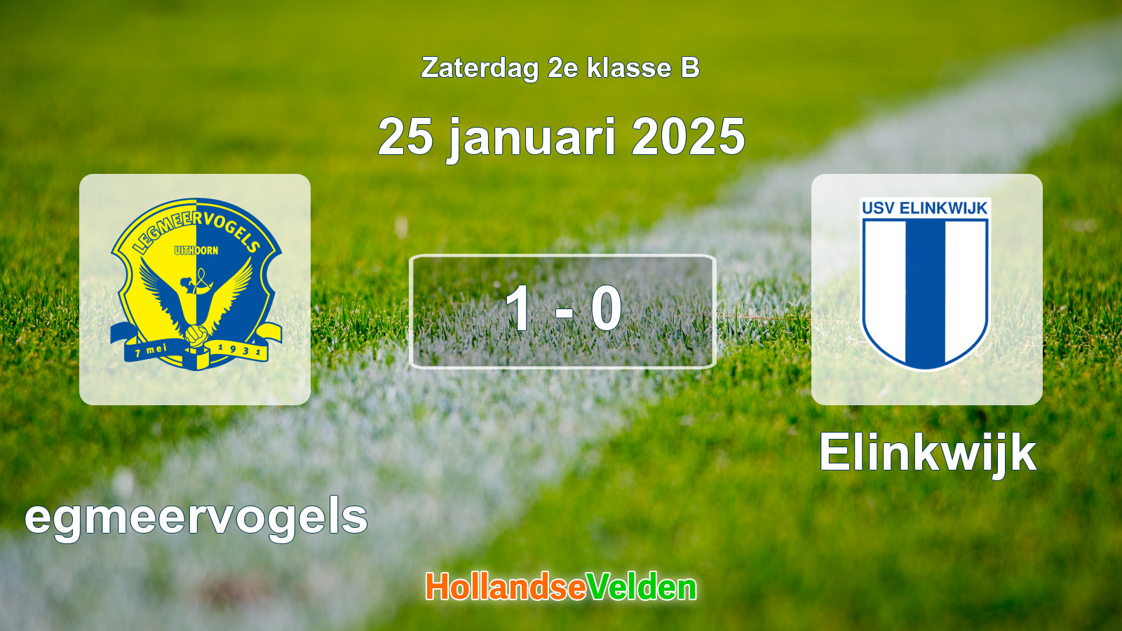 Gespeelde wedstrijd: Legmeervogels - Elinkwijk 1 - 0 (25 januari 2025)