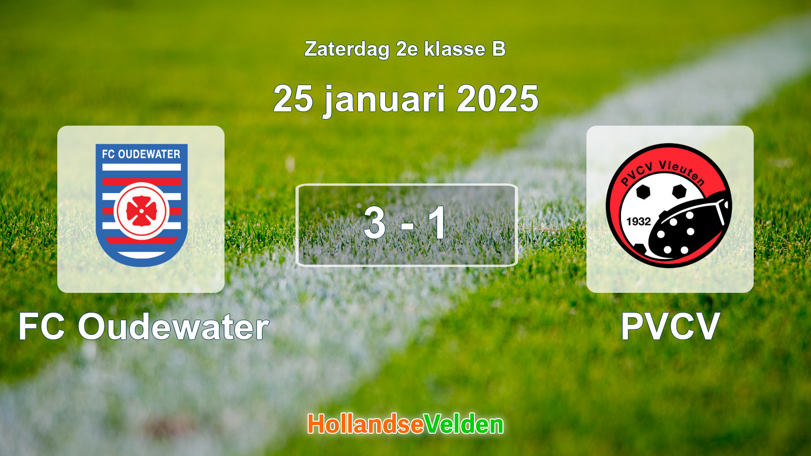 Gespeelde wedstrijd: FC Oudewater - PVCV 3 - 1 (25 januari 2025)
