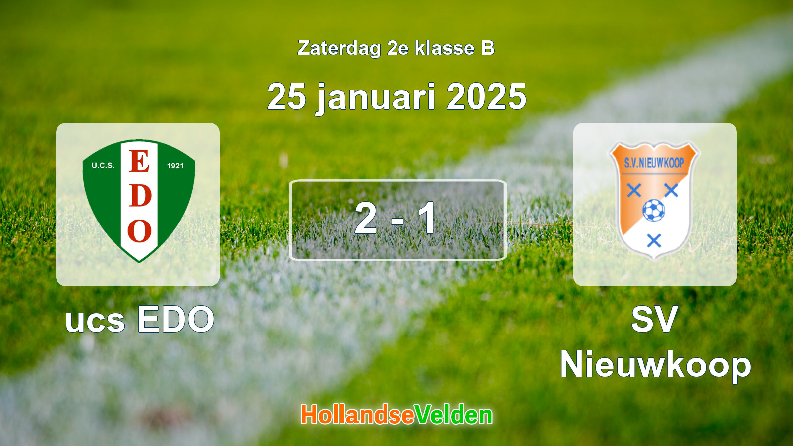 Gespeelde wedstrijd: ucs EDO - SV Nieuwkoop 2 - 1 (25 januari 2025)