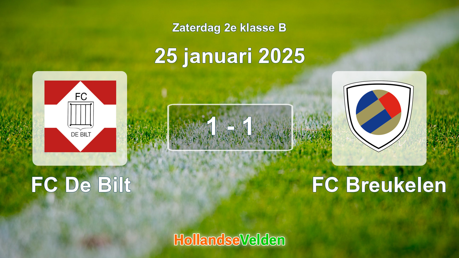 Gespeelde wedstrijd: FC De Bilt - FC Breukelen 1 - 1 (25 januari 2025)