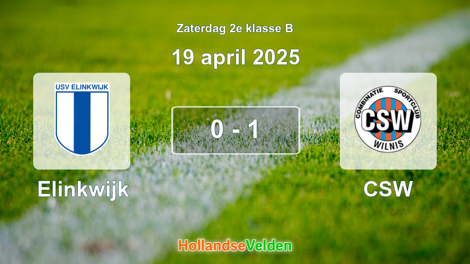 Gespeelde wedstrijd: Elinkwijk - CSW 0 - 1 (19 april 2025)