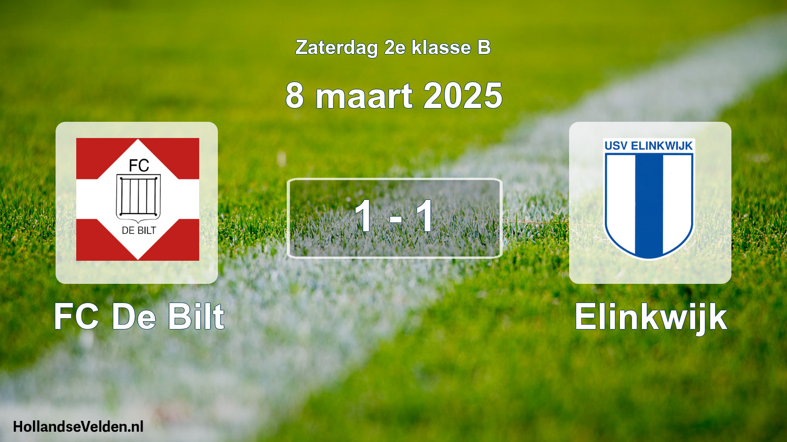 Gespeelde wedstrijd: FC De Bilt - Elinkwijk 1 - 1 (8 maart 2025)