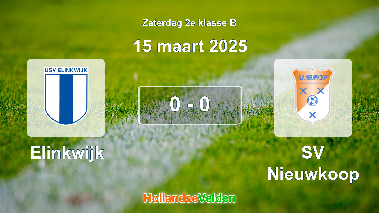 Gespeelde wedstrijd: Elinkwijk - SV Nieuwkoop 0 - 0 (15 maart 2025)