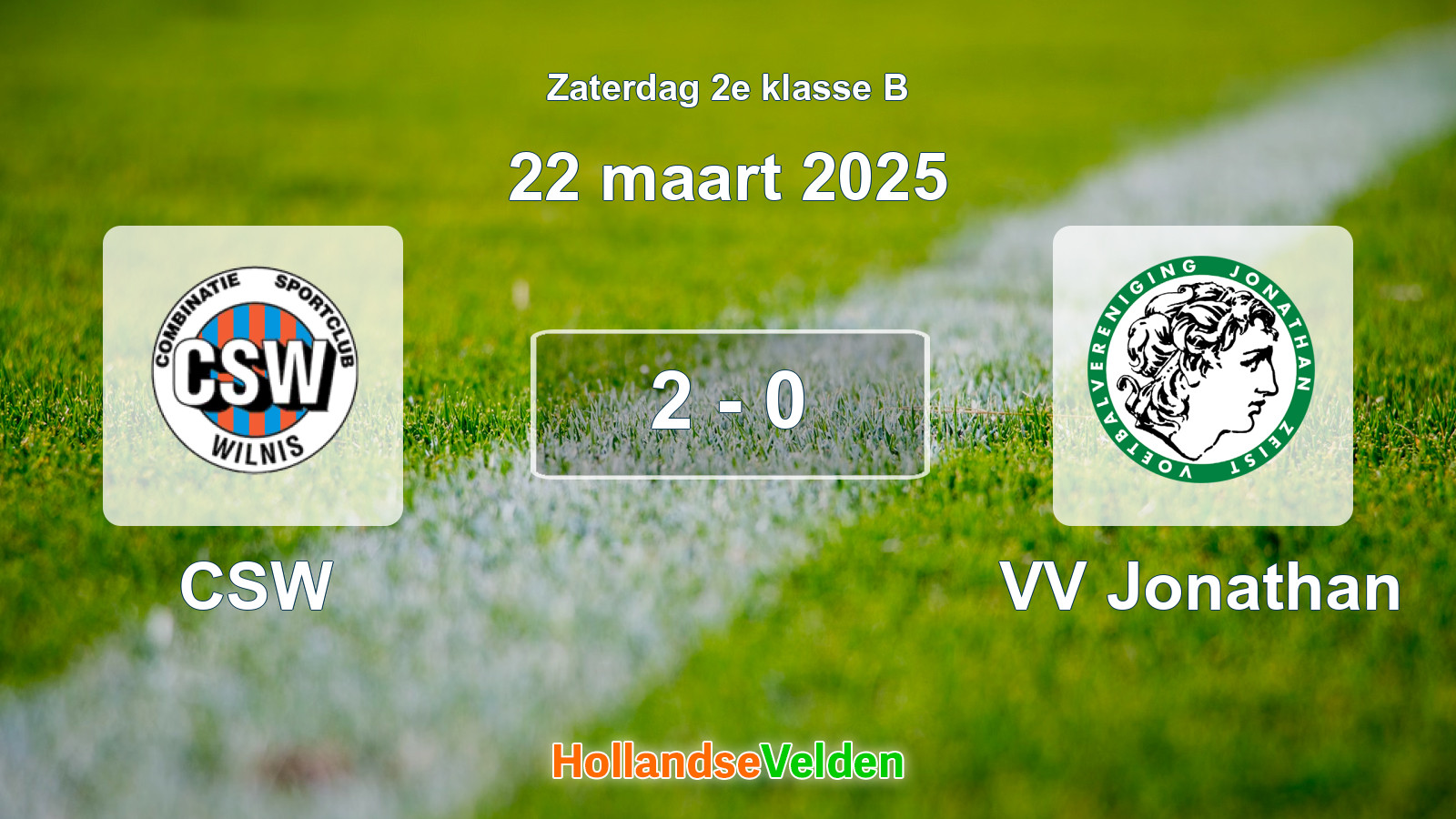 Gespeelde wedstrijd: CSW - VV Jonathan 2 - 0 (22 maart 2025)