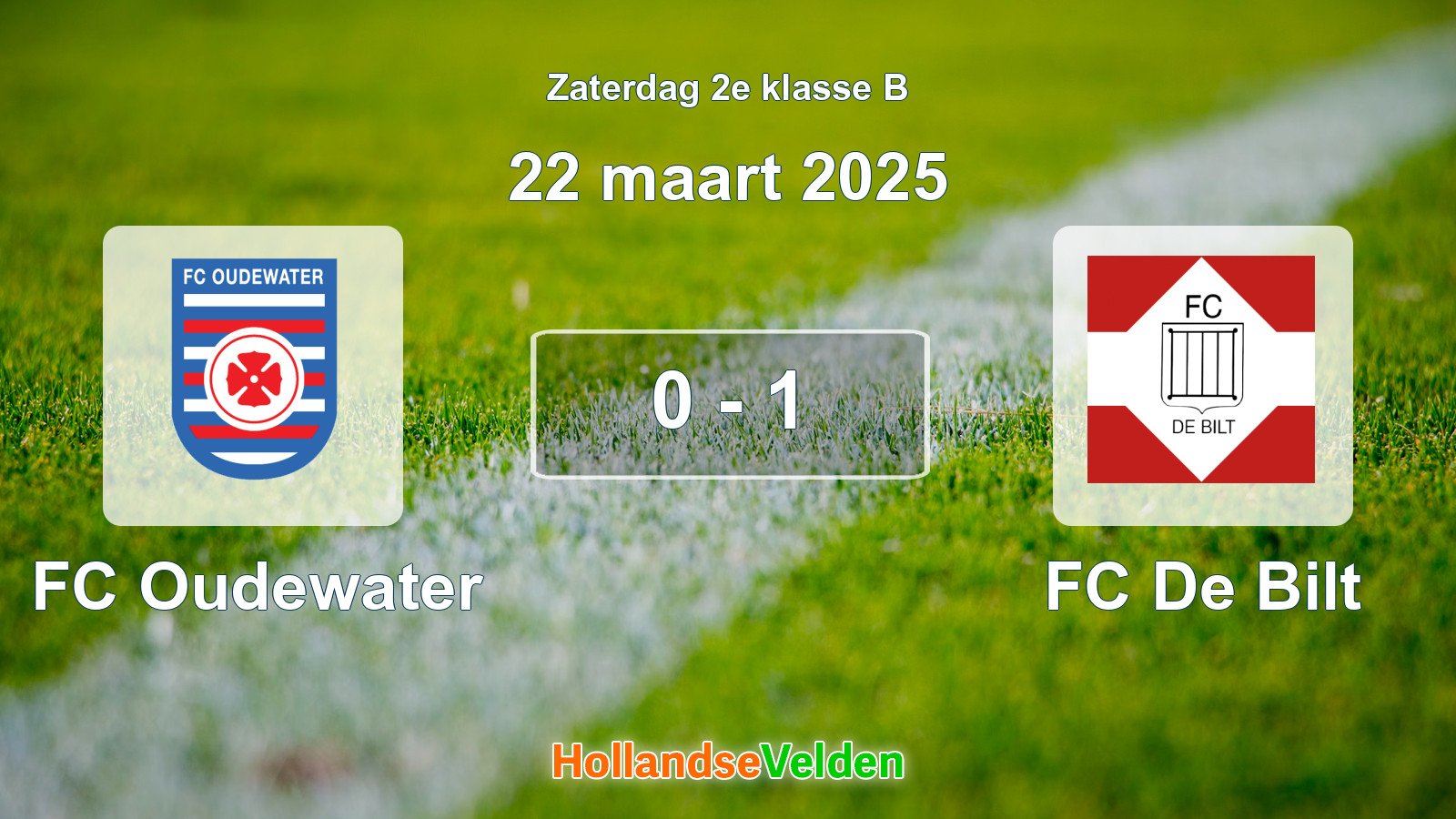 Gespeelde wedstrijd: FC Oudewater - FC De Bilt 0 - 1 (22 maart 2025)