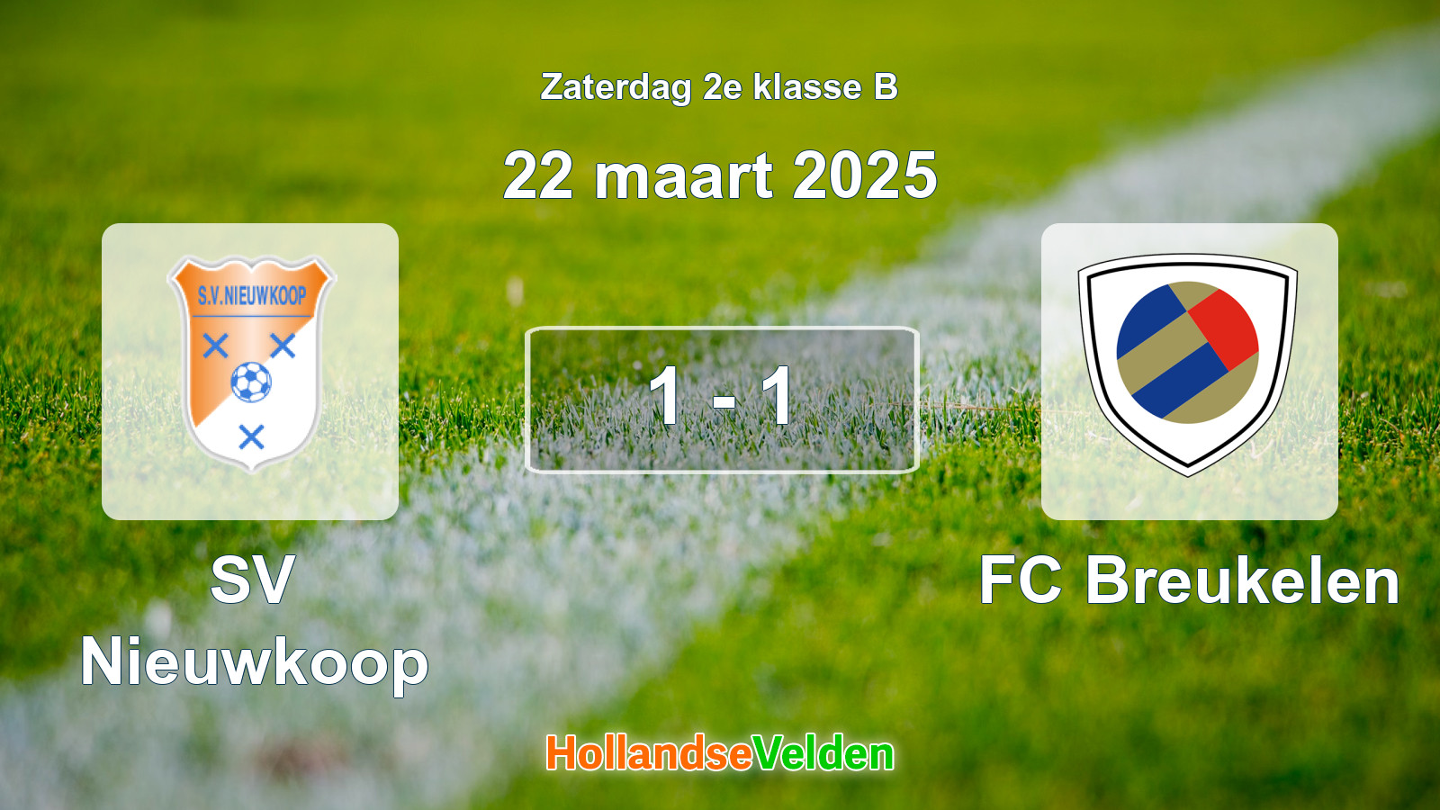 Gespeelde wedstrijd: SV Nieuwkoop - FC Breukelen 1 - 1 (22 maart 2025)