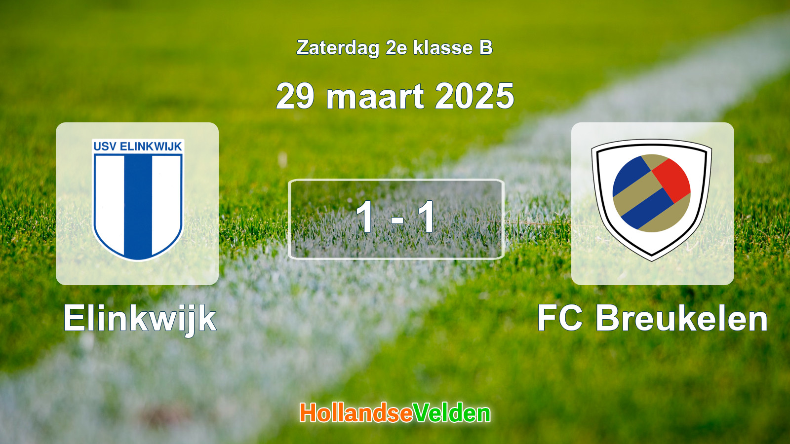 Gespeelde wedstrijd: Elinkwijk - FC Breukelen 1 - 1 (29 maart 2025)