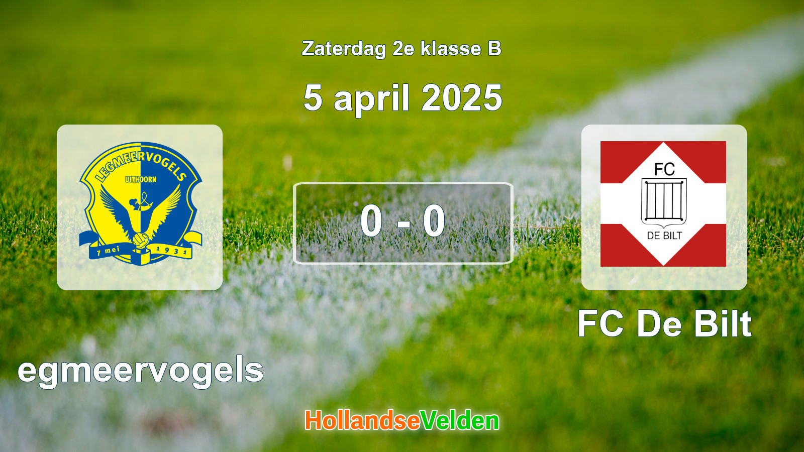Gespeelde wedstrijd: Legmeervogels - FC De Bilt 0 - 0 (5 april 2025)