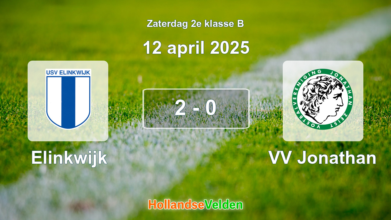 Gespeelde wedstrijd: Elinkwijk - VV Jonathan 2 - 0 (12 april 2025)