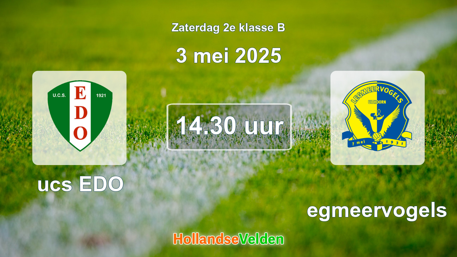 Geplande wedstrijd: ucs EDO - Legmeervogels (3 mei 2025)