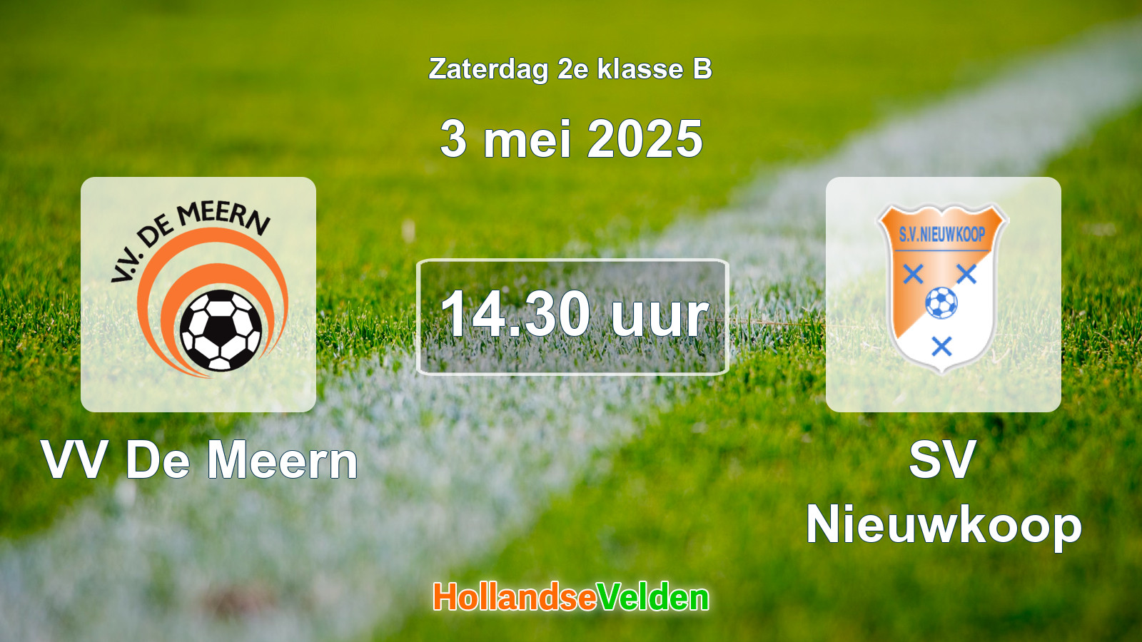 Geplande wedstrijd: VV De Meern - SV Nieuwkoop (3 mei 2025)