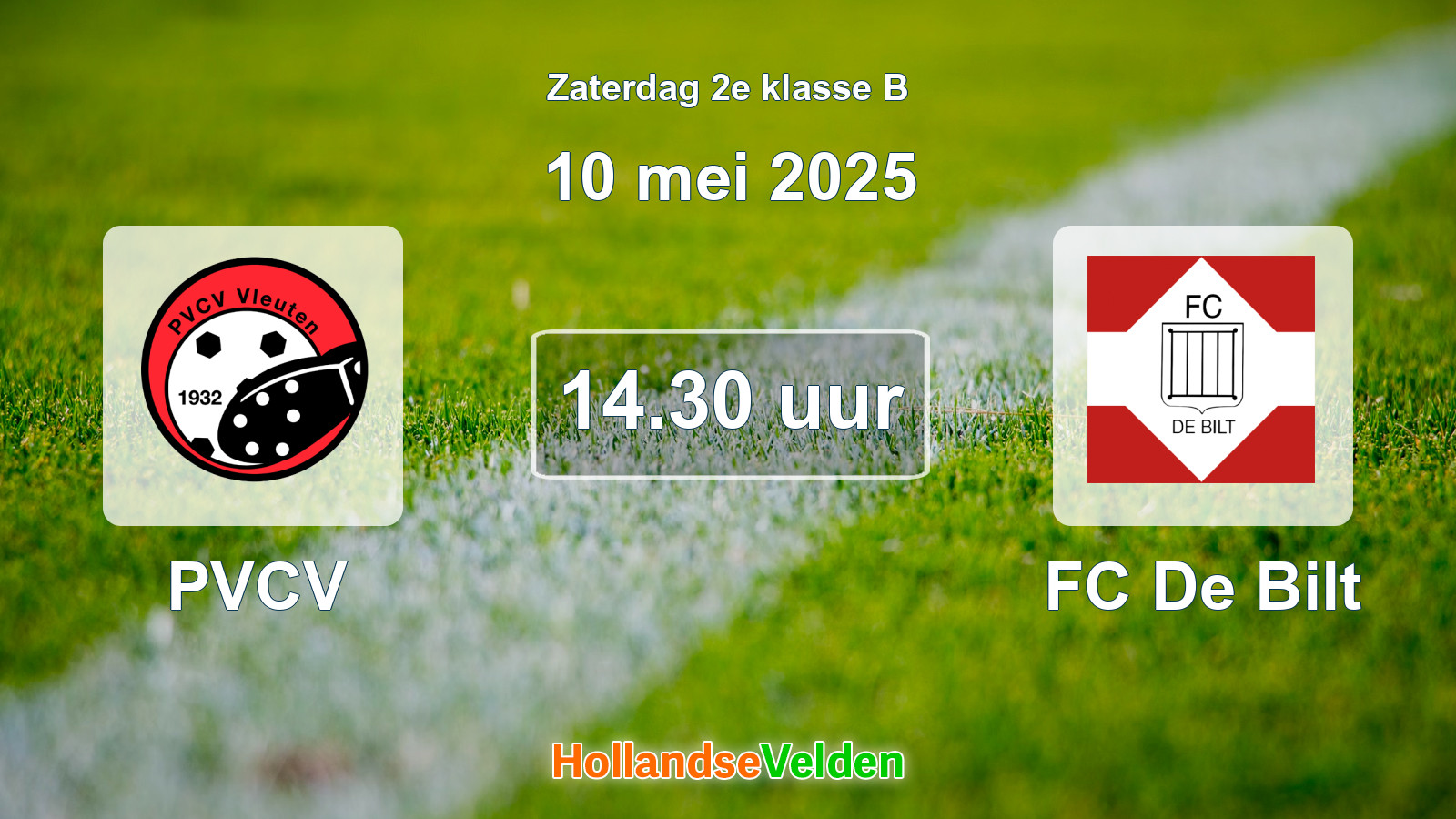 Geplande wedstrijd: PVCV - FC De Bilt (10 mei 2025)