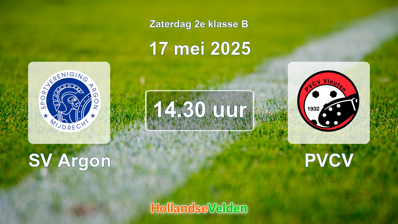 Geplande wedstrijd: SV Argon - PVCV (17 mei 2025)
