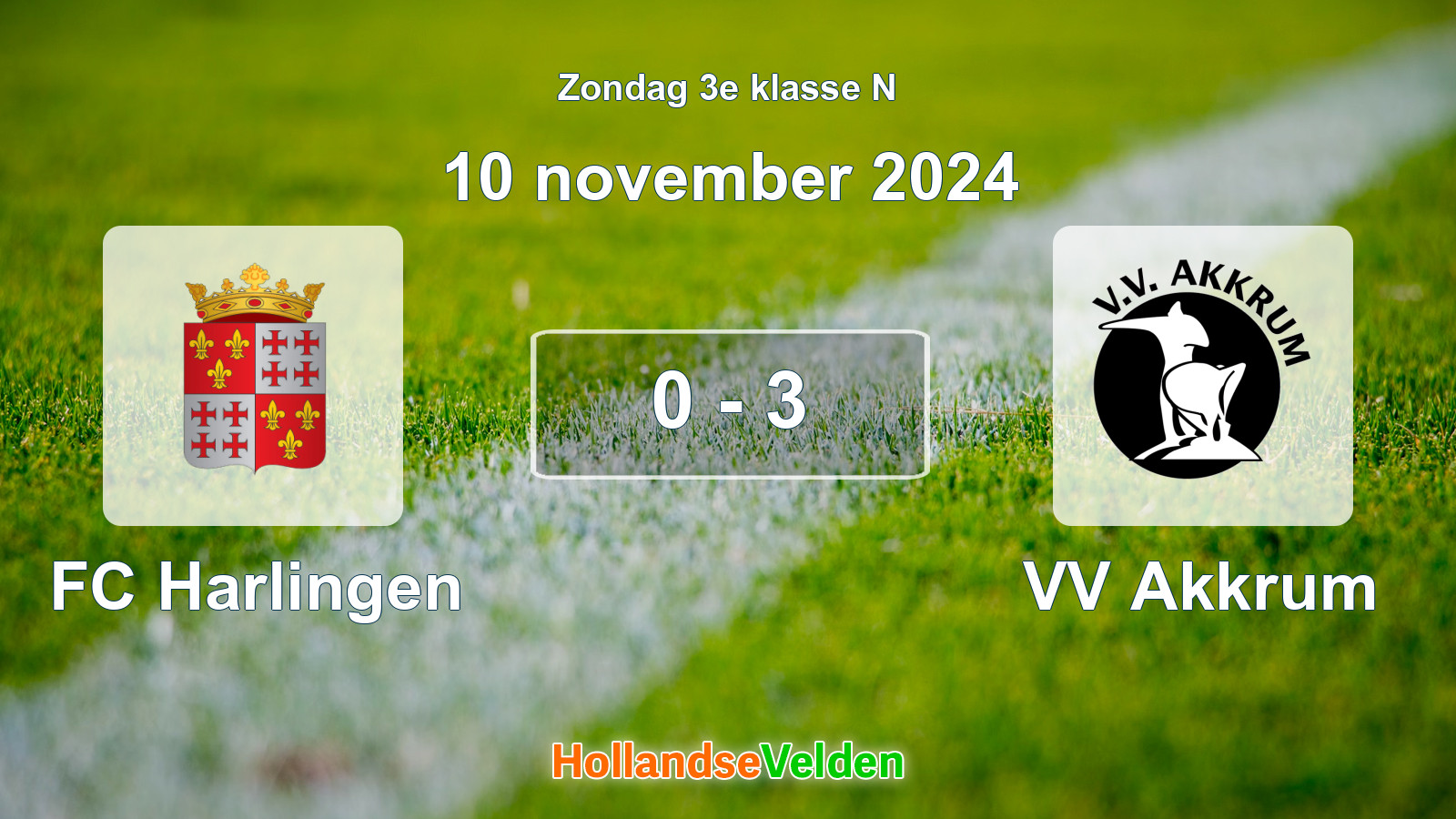 Gespeelde wedstrijd: FC Harlingen - VV Akkrum 0 - 3 (10 november 2024)