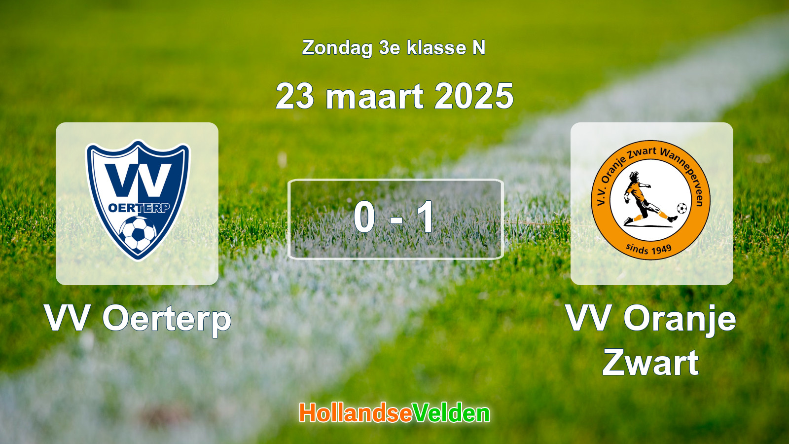 Gespeelde wedstrijd: VV Oerterp - VV Oranje Zwart 0 - 1 (23 maart 2025)