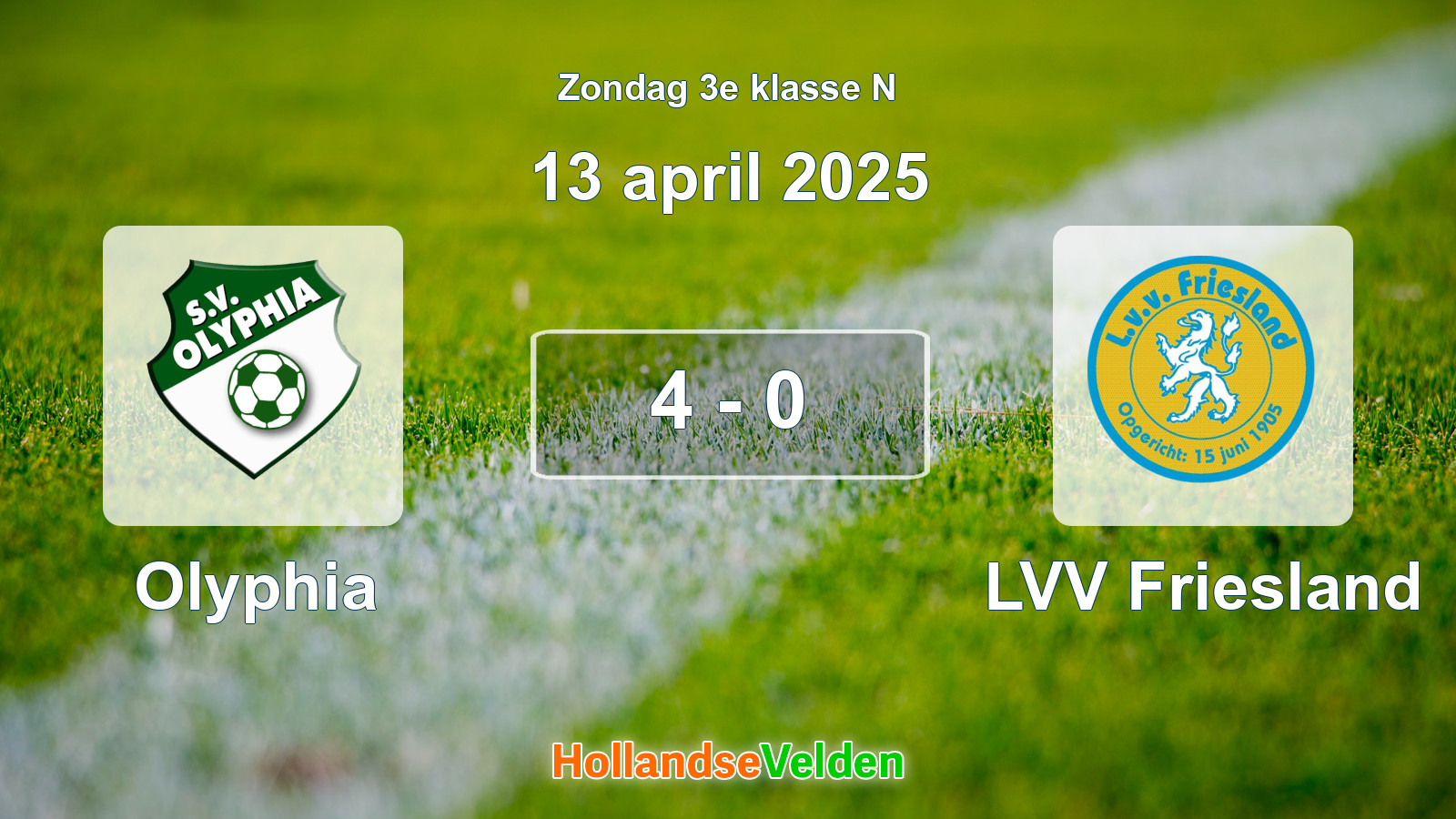 Gespeelde wedstrijd: Olyphia - LVV Friesland 4 - 0 (13 april 2025)