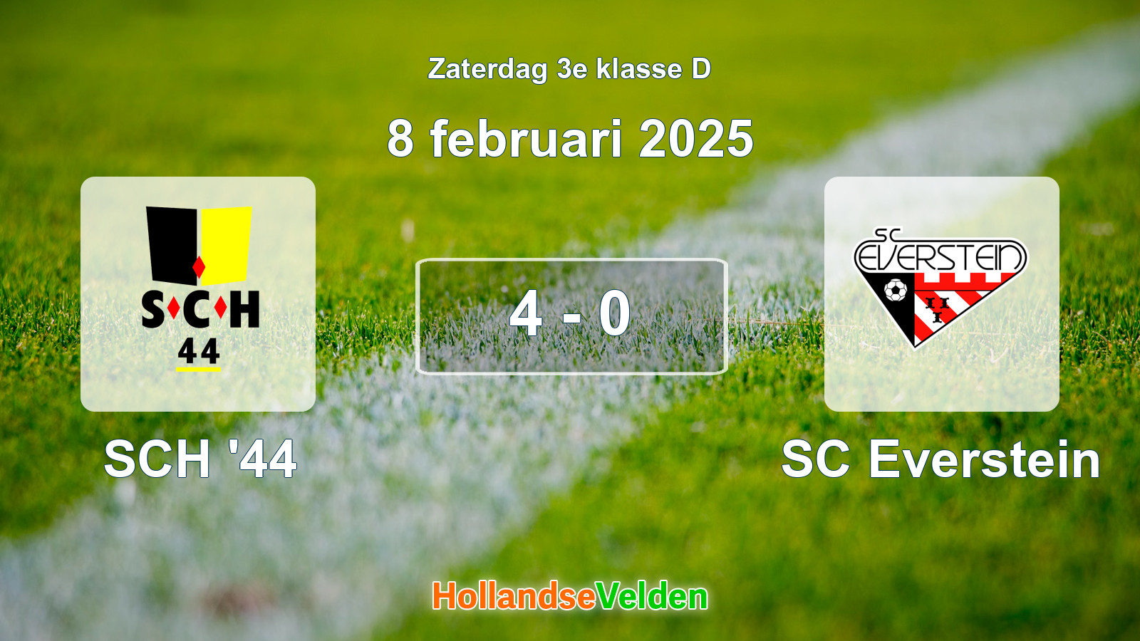 Gespeelde wedstrijd: SCH '44 - SC Everstein 4 - 0 (8 februari 2025)