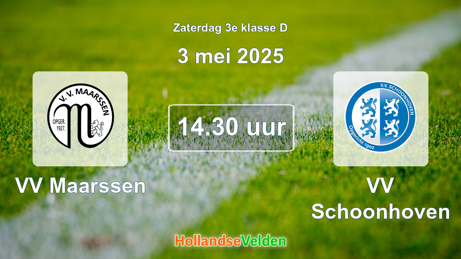 Geplande wedstrijd: VV Maarssen - VV Schoonhoven (3 mei 2025)