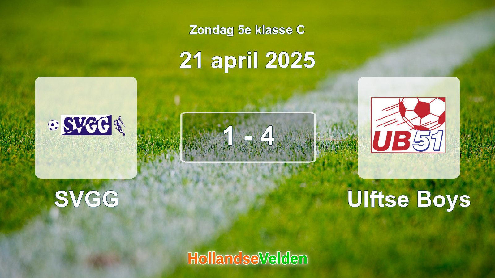 Gespeelde wedstrijd: SVGG - Ulftse Boys 1 - 4 (21 april 2025)