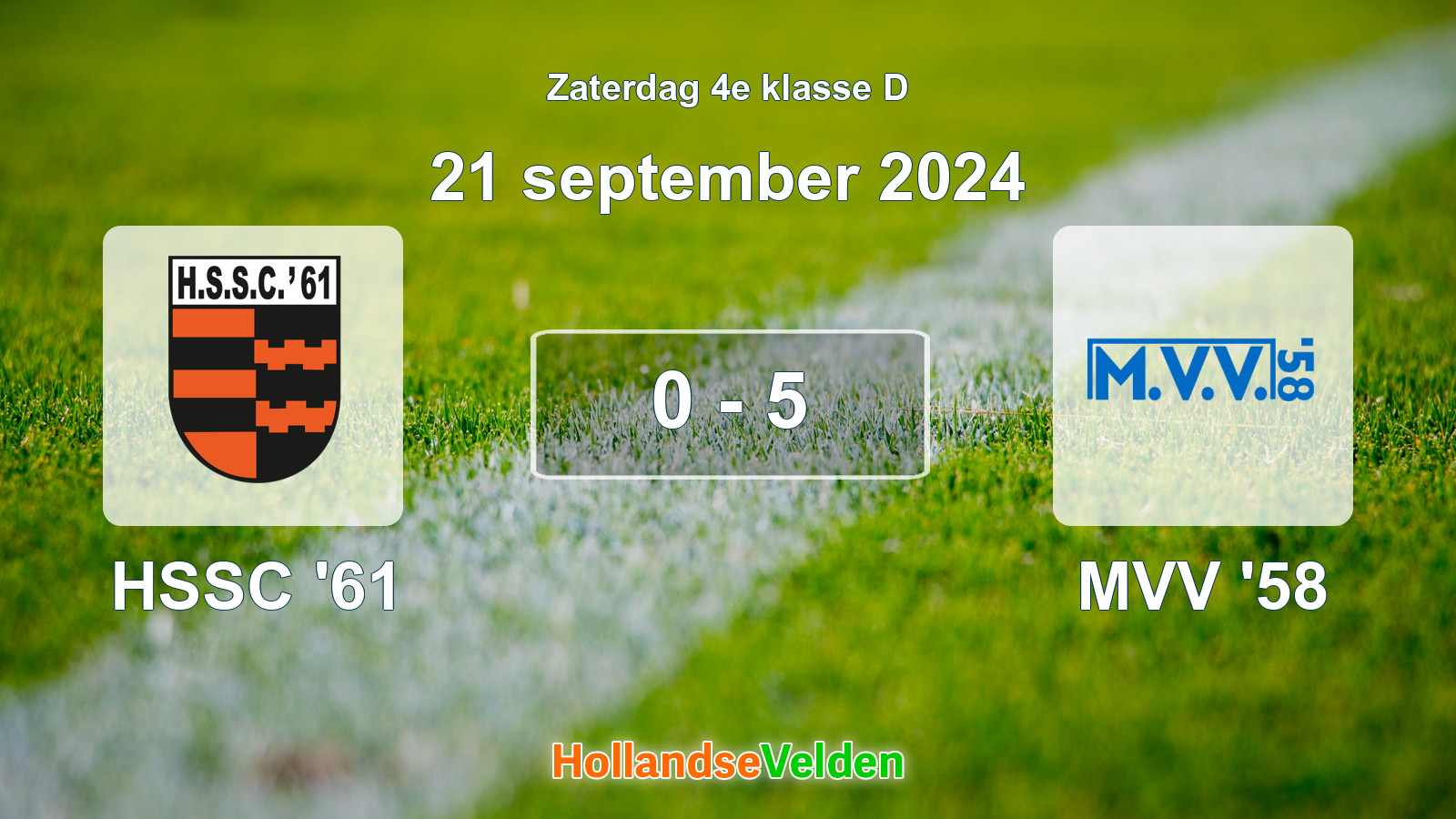 Gespeelde wedstrijd: HSSC '61 - MVV '58 0 - 5 (21 september 2024)