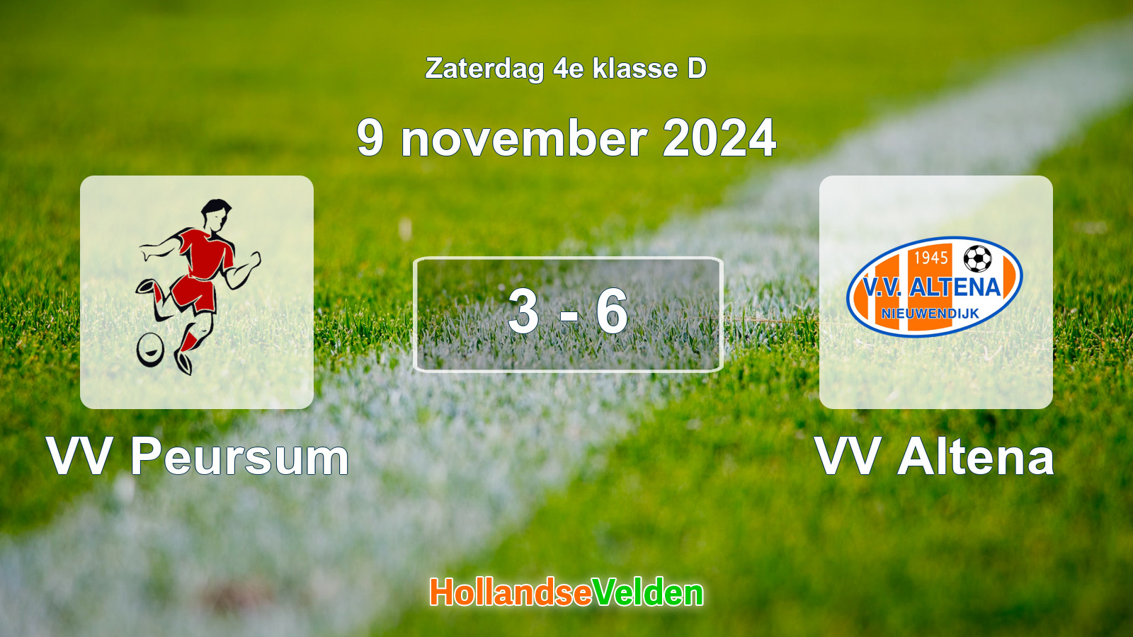 Gespeelde wedstrijd: VV Peursum - VV Altena 3 - 6 (9 november 2024)