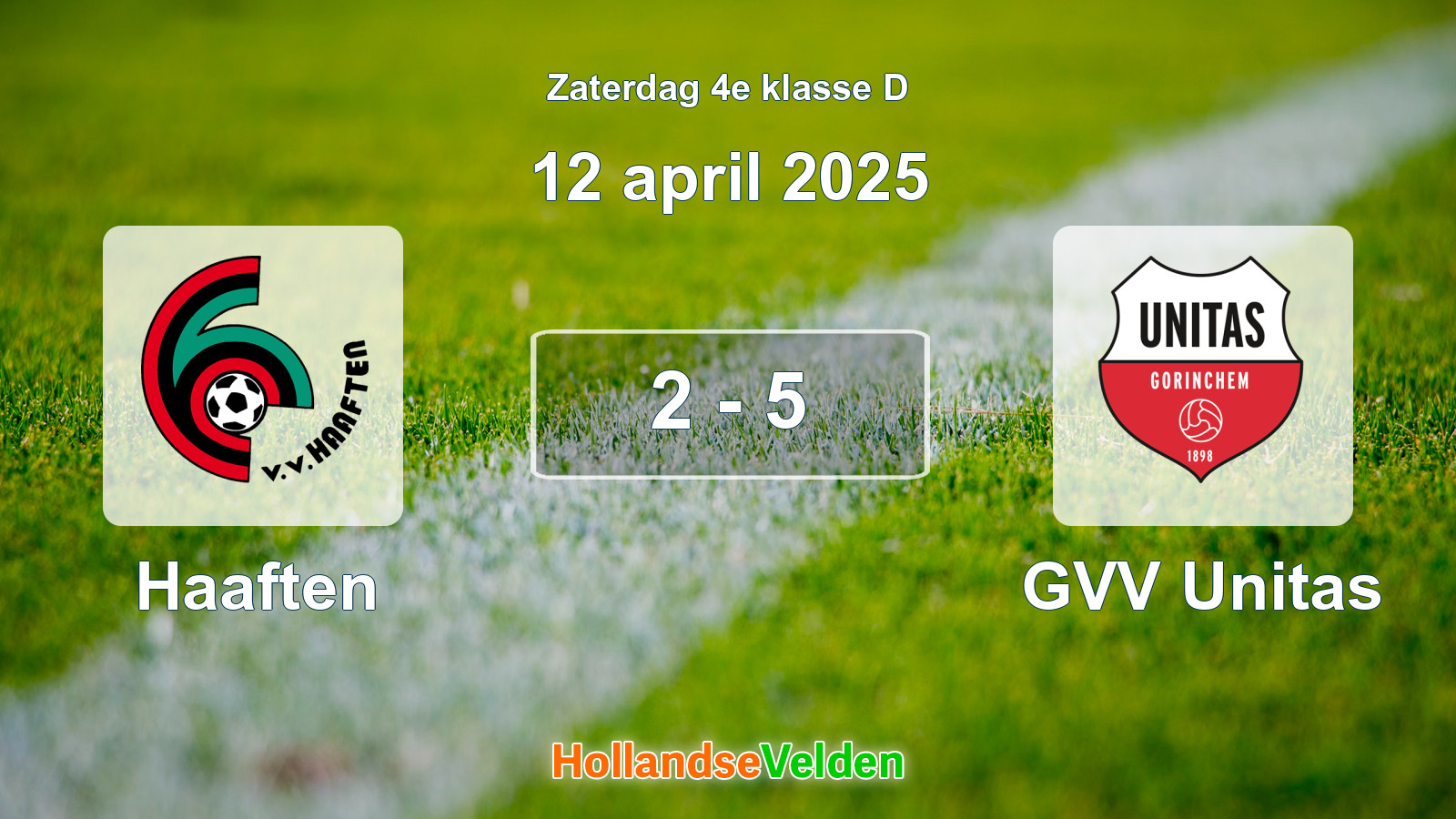 Gespeelde wedstrijd: Haaften - GVV Unitas 2 - 5 (12 april 2025)