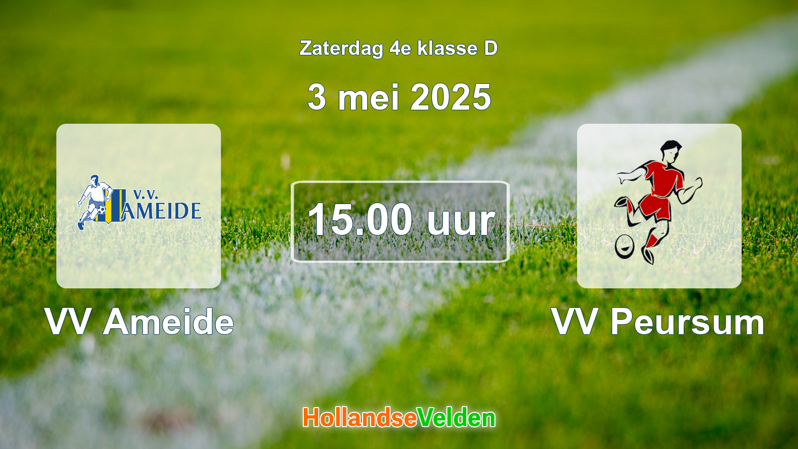 Geplande wedstrijd: VV Ameide - VV Peursum (3 mei 2025)