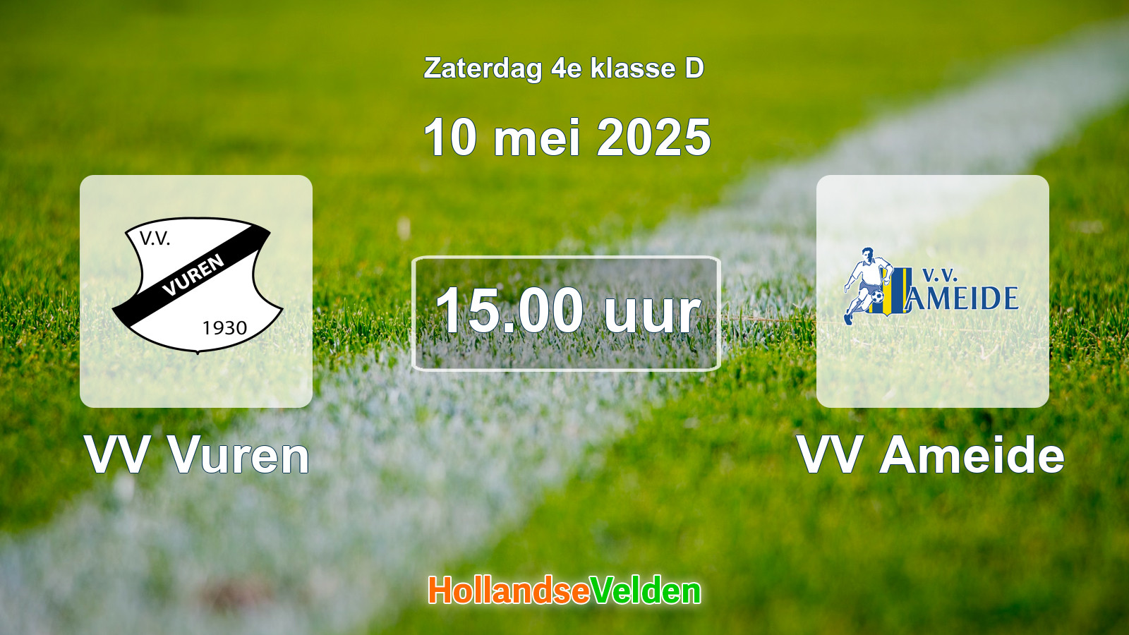 Geplande wedstrijd: VV Vuren - VV Ameide (10 mei 2025)