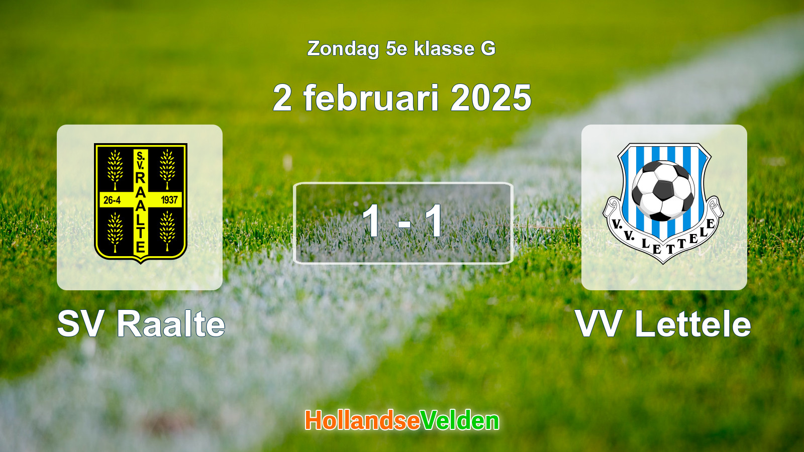Gespeelde wedstrijd: SV Raalte - VV Lettele 1 - 1 (2 februari 2025)