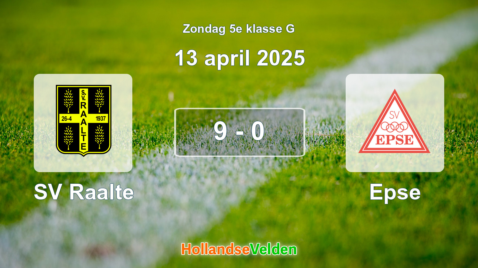 Gespeelde wedstrijd: SV Raalte - Epse 9 - 0 (13 april 2025)