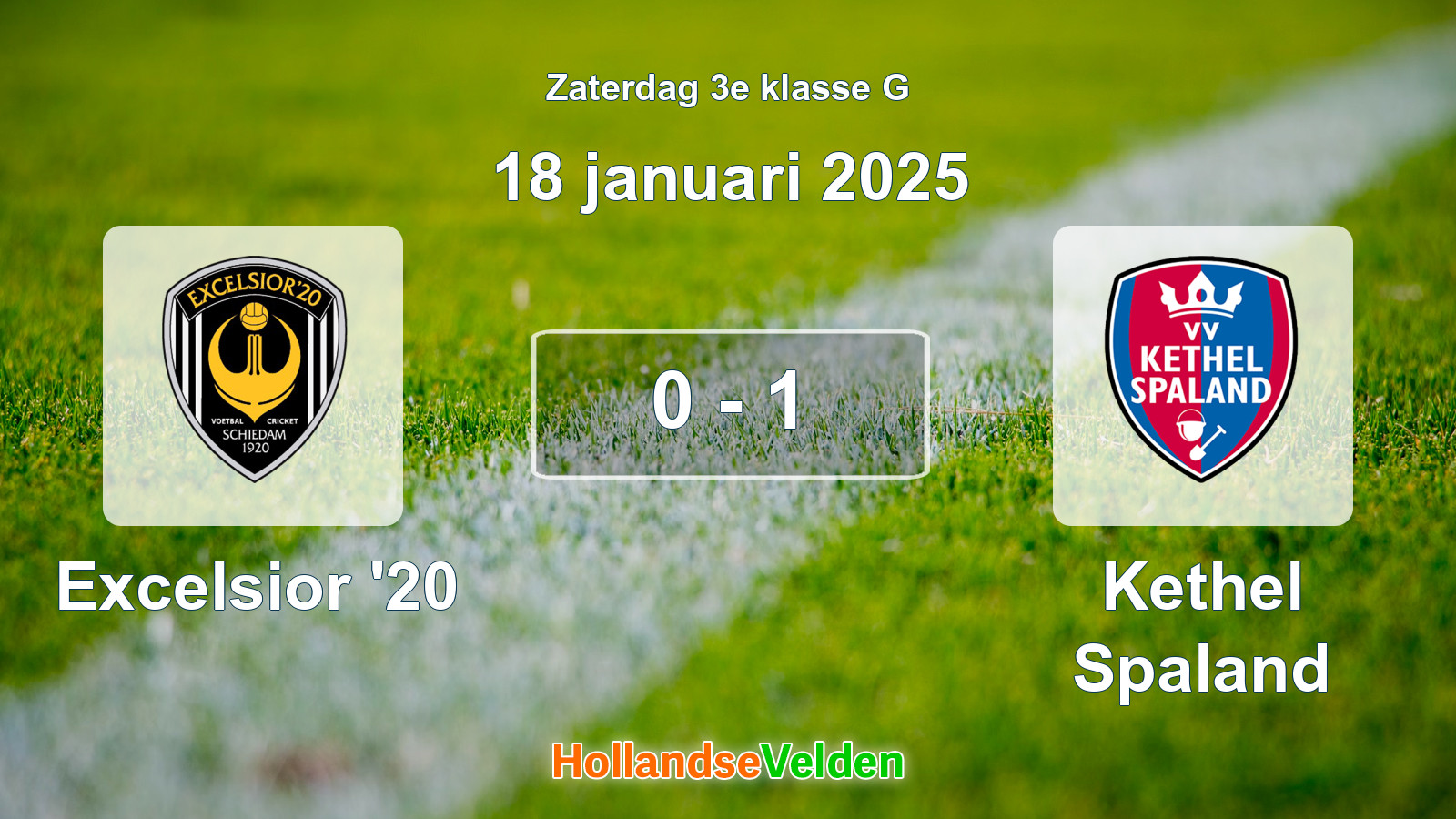 Gespeelde wedstrijd: Excelsior '20 - Kethel Spaland 0 - 1 (18 januari 2025)