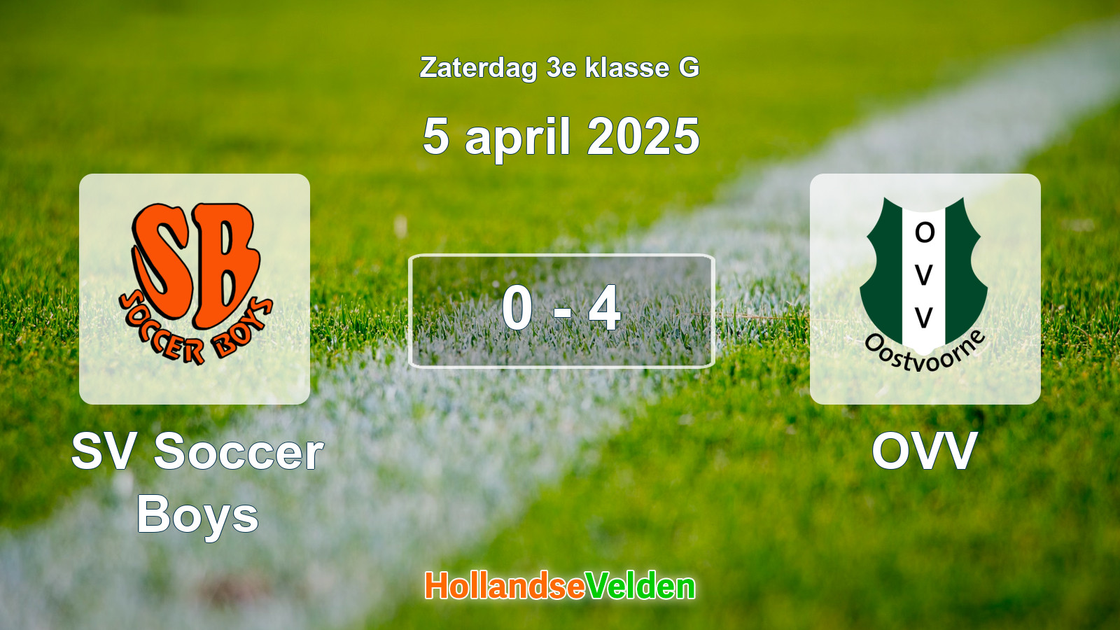 Gespeelde wedstrijd: SV Soccer Boys - OVV 0 - 4 (5 april 2025)
