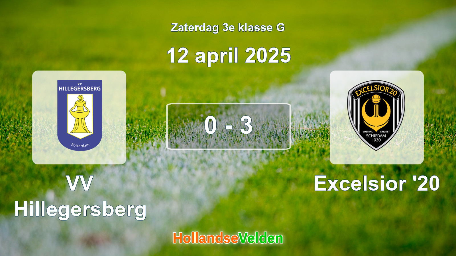 Gespeelde wedstrijd: VV Hillegersberg - Excelsior '20 0 - 3 (12 april 2025)