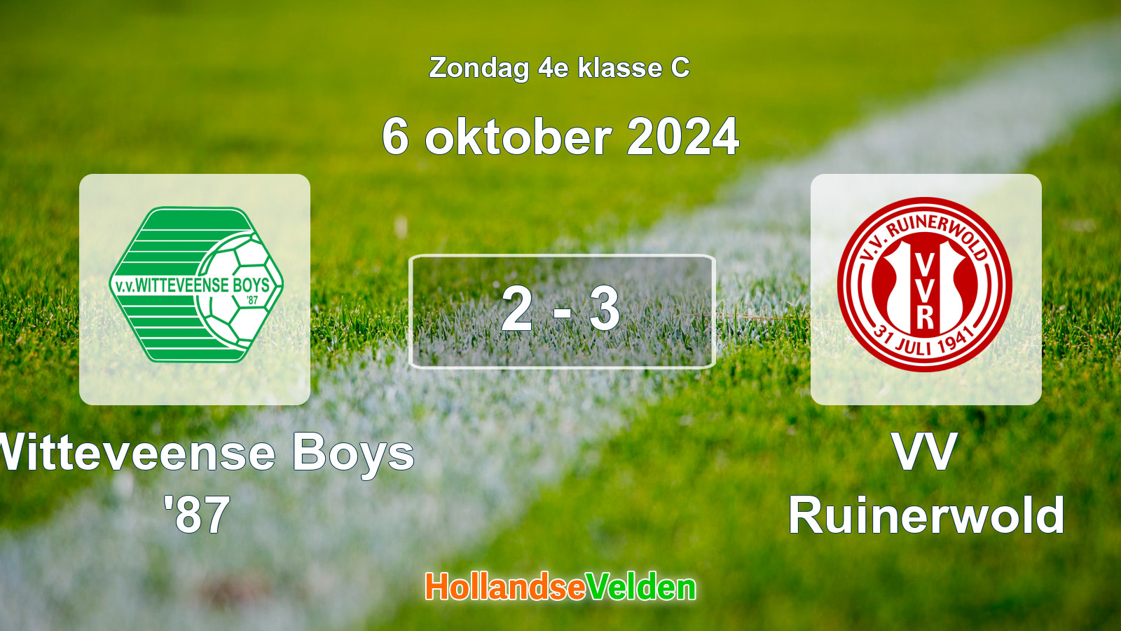 Gespeelde wedstrijd: Witteveense Boys '87 - VV Ruinerwold 2 - 3 (6 oktober 2024)