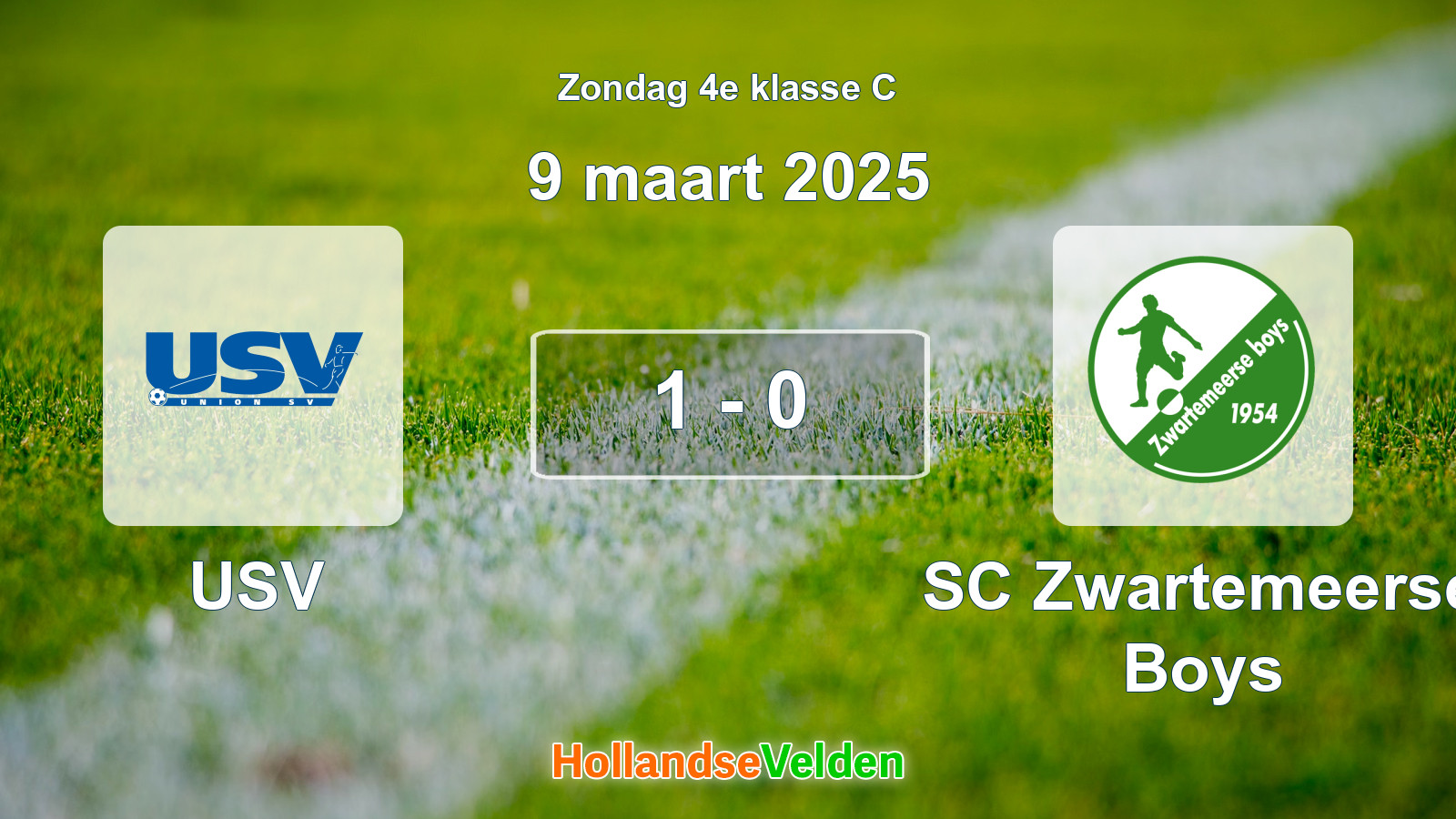 Gespeelde wedstrijd: USV - SC Zwartemeerse Boys 1 - 0 (9 maart 2025)