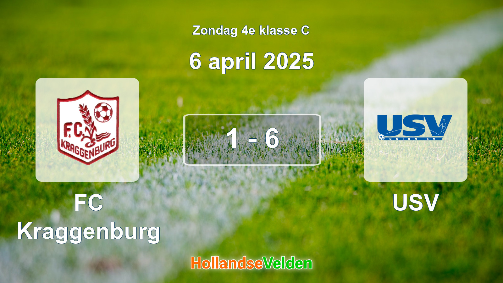 Gespeelde wedstrijd: FC Kraggenburg - USV 1 - 6 (6 april 2025)