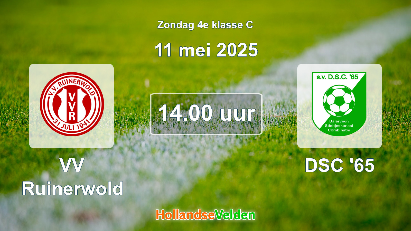 Geplande wedstrijd: VV Ruinerwold - DSC '65 (11 mei 2025)