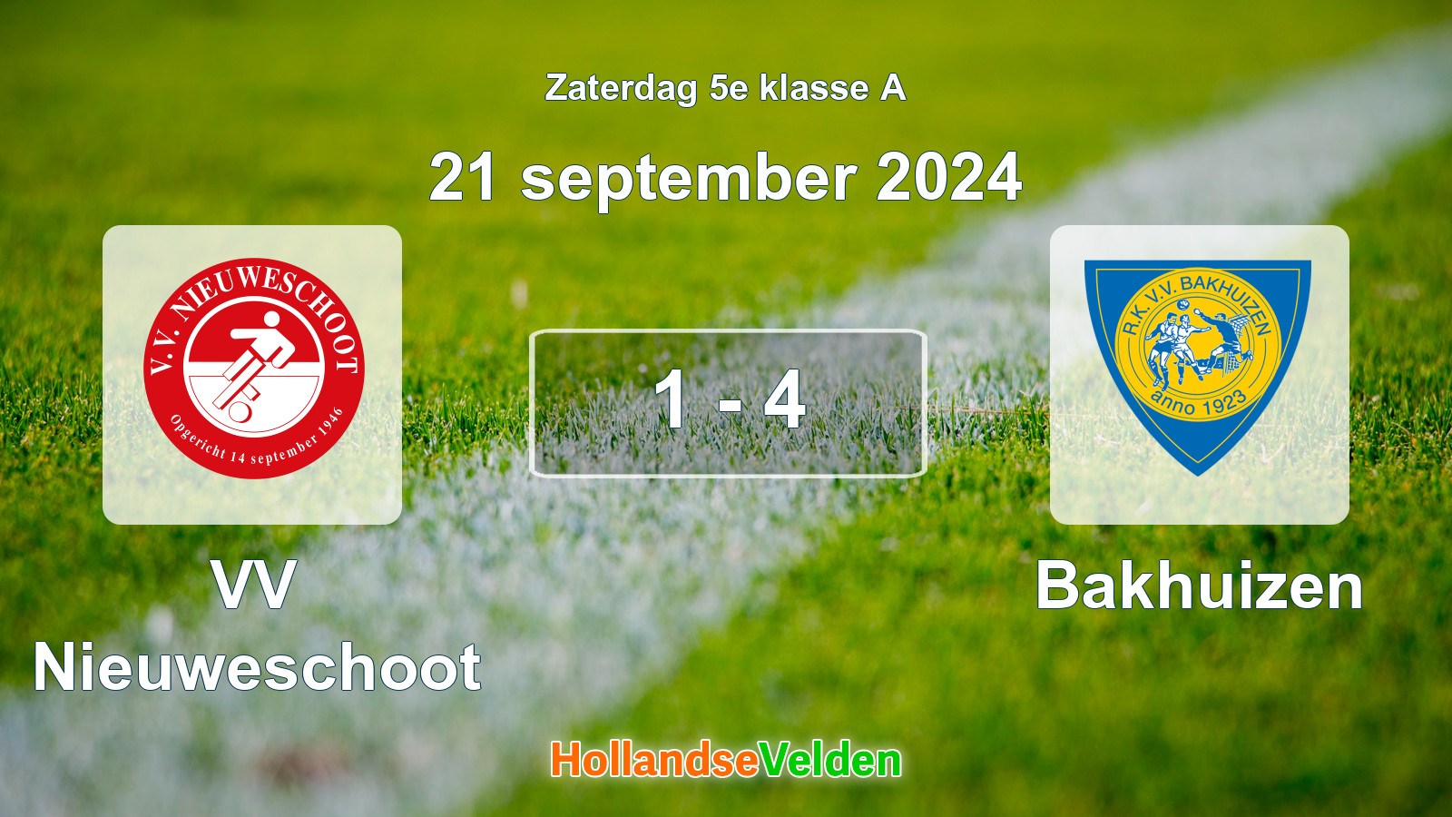 Gespeelde wedstrijd: VV Nieuweschoot - Bakhuizen 1 - 4 (21 september 2024)