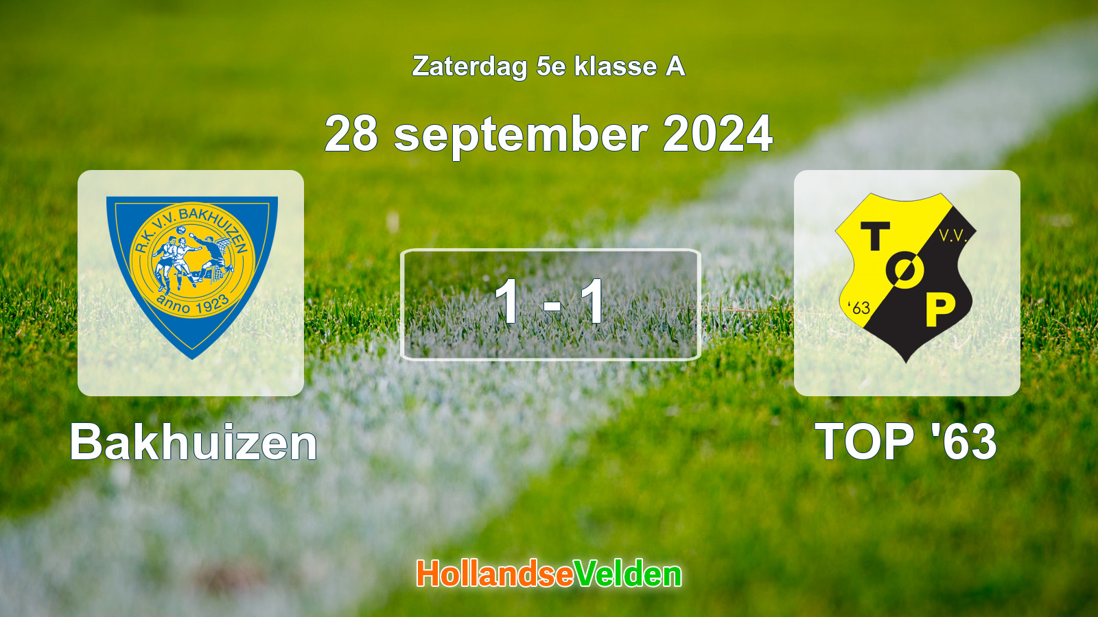 Gespeelde wedstrijd: Bakhuizen - TOP '63 1 - 1 (28 september 2024)