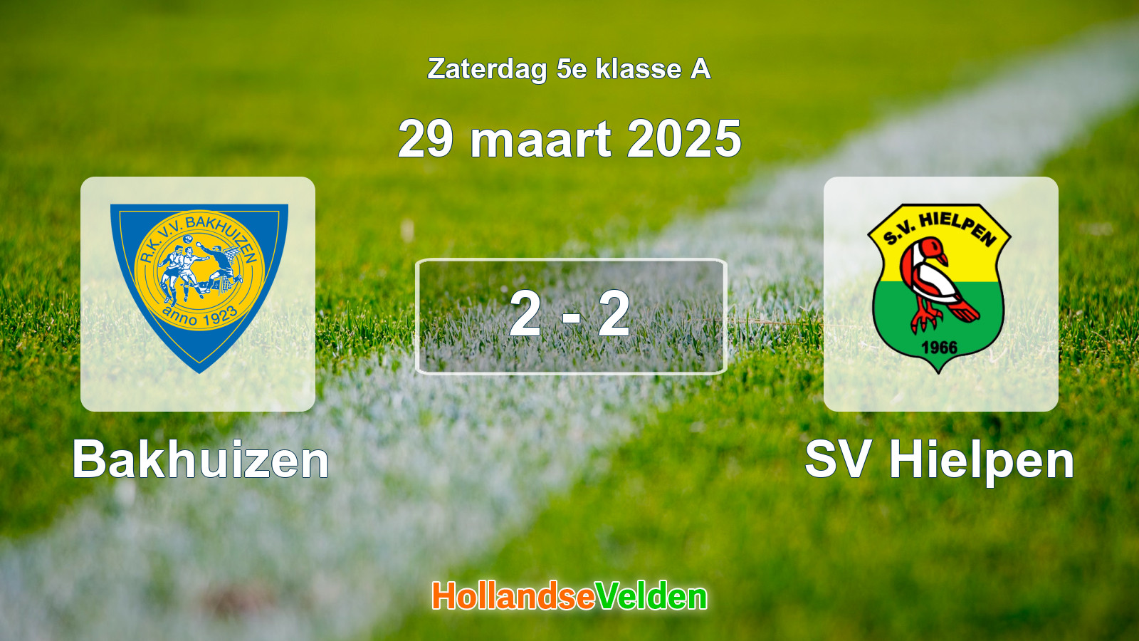 Gespeelde wedstrijd: Bakhuizen - SV Hielpen 2 - 2 (29 maart 2025)