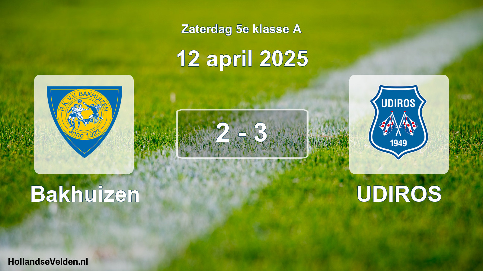 Gespeelde wedstrijd: Bakhuizen - UDIROS 2 - 3 (12 april 2025)