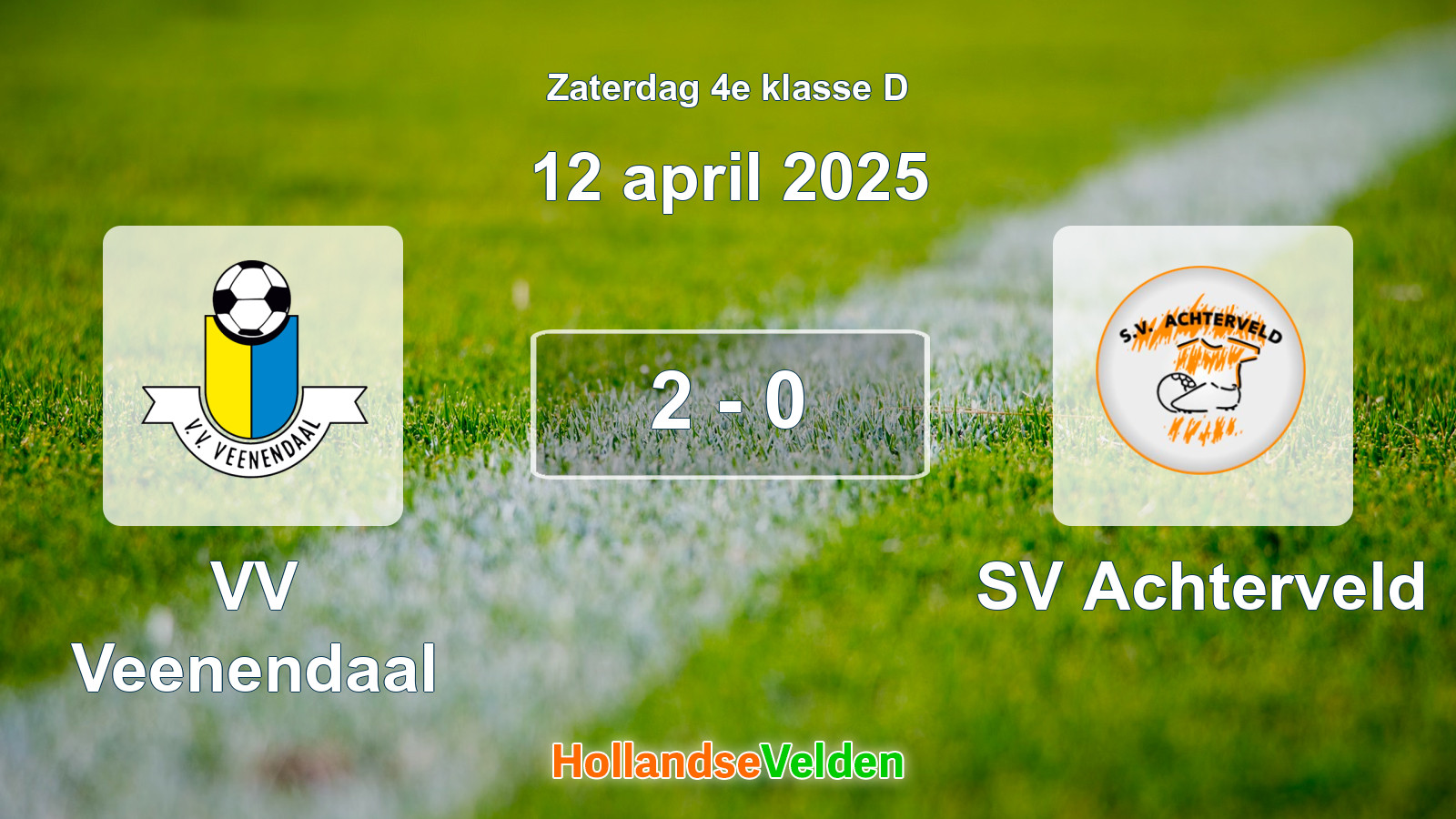Gespeelde wedstrijd: VV Veenendaal - SV Achterveld 2 - 0 (12 april 2025)